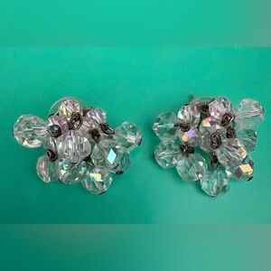 Vintage Crystal Cluster Earrings